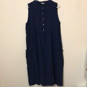 Handcrafted Blue Midi Dress